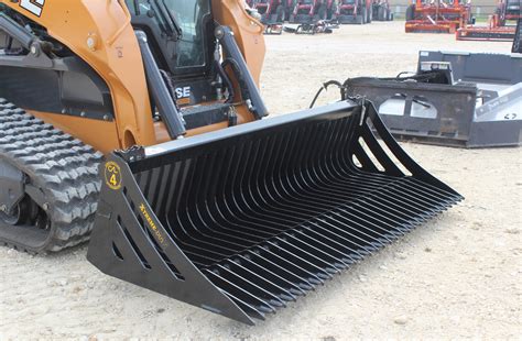 heavy duty skid steer rock buckets|skid steer skeleton rock bucket.